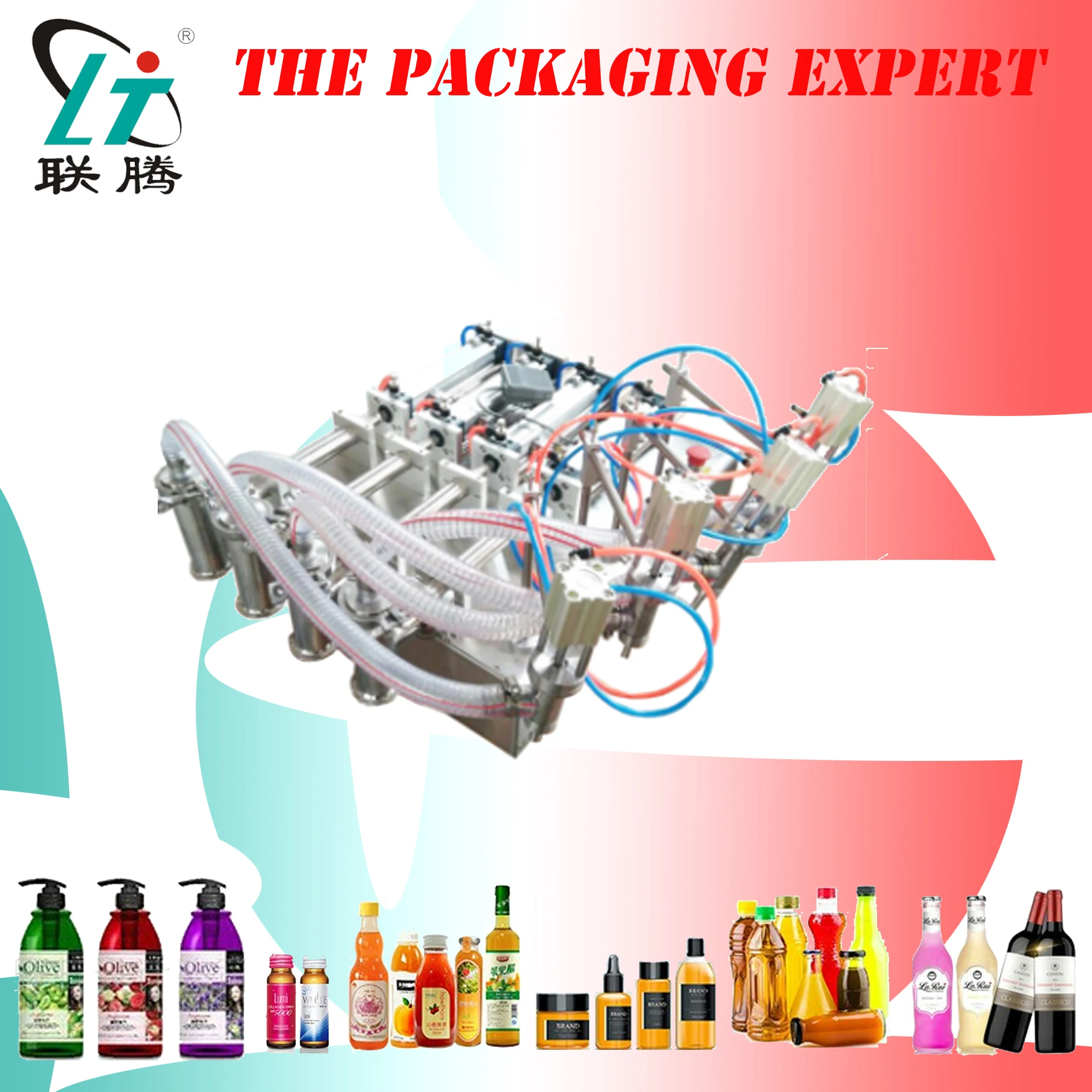 4 головки поршня машина для розлива жидкости пневматическое моющее средство