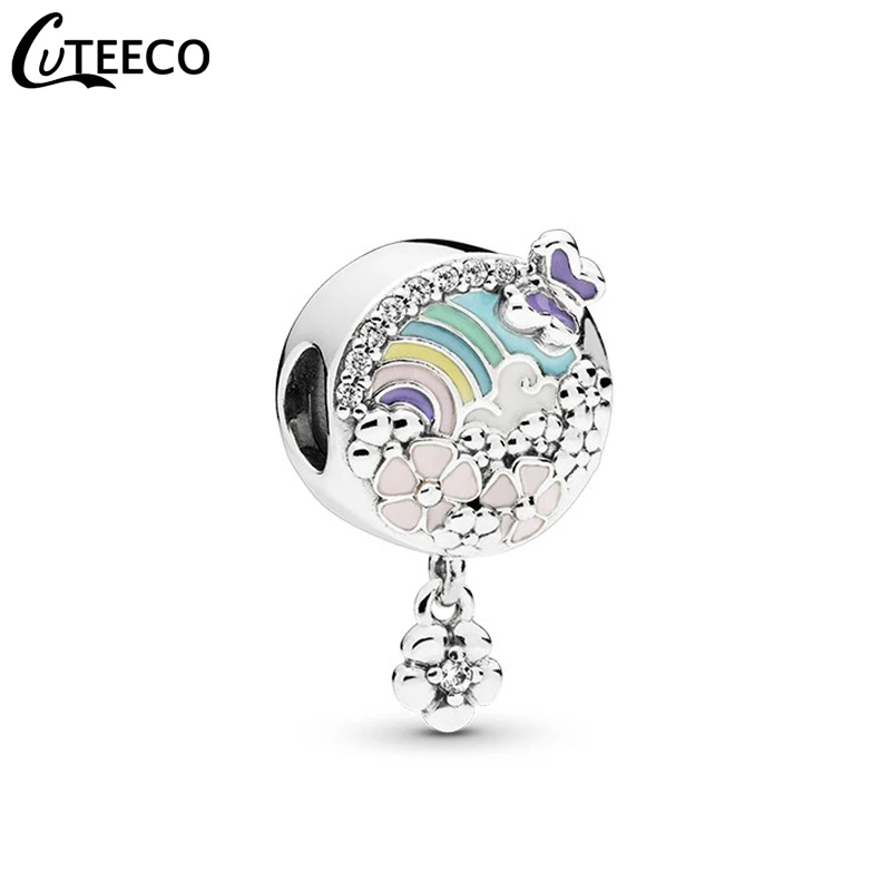 CUTEECO Новые Красочные цветы эмаль DIY Подвесные приспособления Pandora браслет для женщин ювелирные аксессуары дропшиппинг