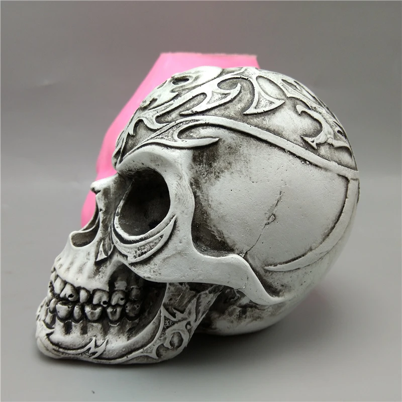 Силиконовая форма 3D череп гипс шоколад свеча Мыло Конфеты Форма Кухня Выпечка