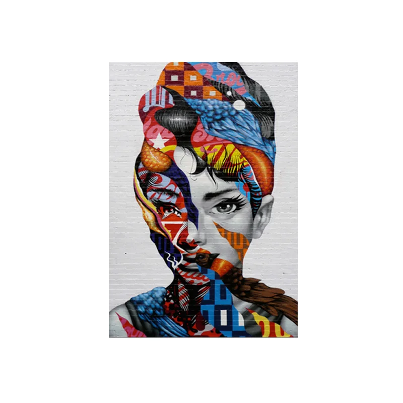 AUDREY1 Самоотверженный граффити искусство Одри Хепберн холст картина настенные картины для гостиной холст печать современный декоративный холст искусство - Цвет: AUDREY1