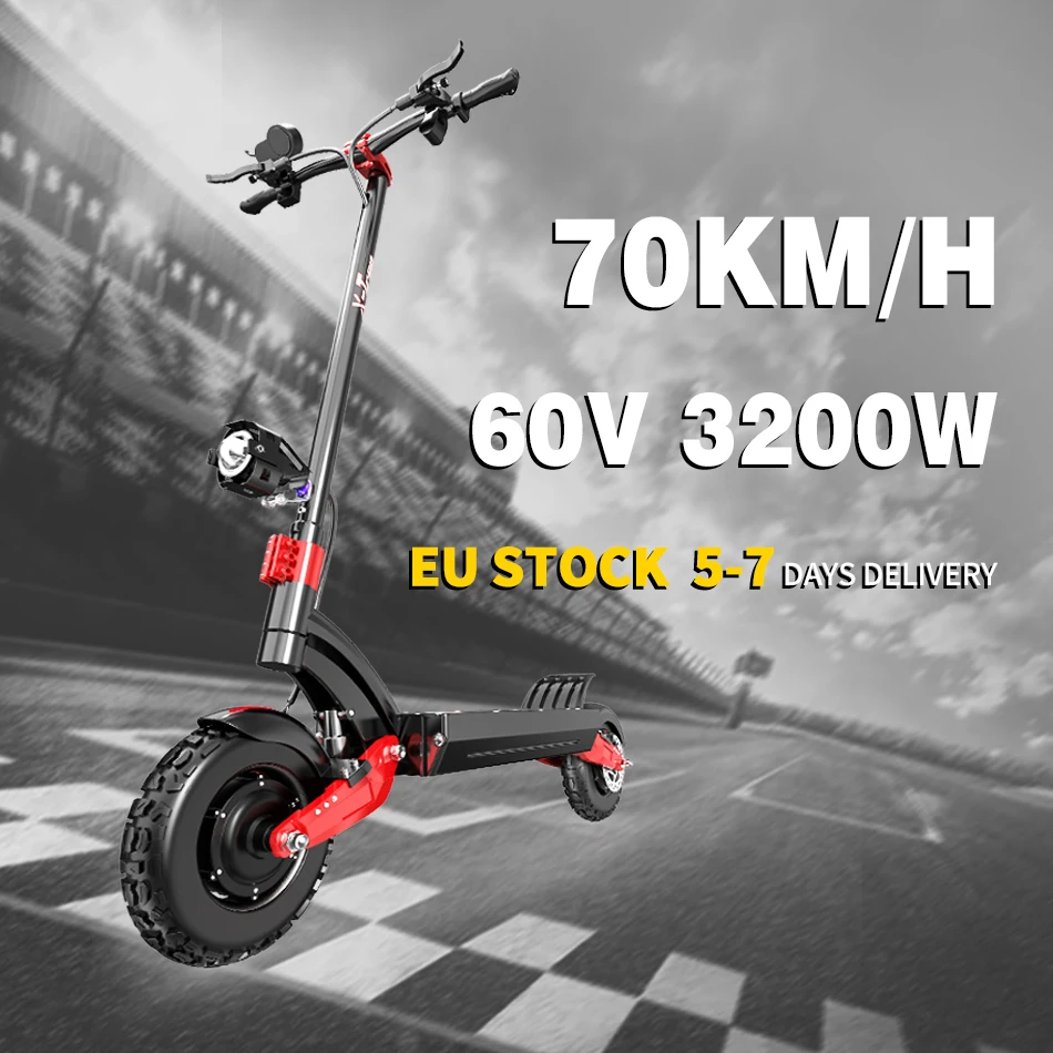 Электрический скутер X10 60 в 3200 Вт двойной мотор 75 км/ч 10 дюймов | Спорт и
