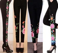 spring and autumn tight pants women middle aged and elderly fashion slim pants large size elastic waist mother tangsuit pants