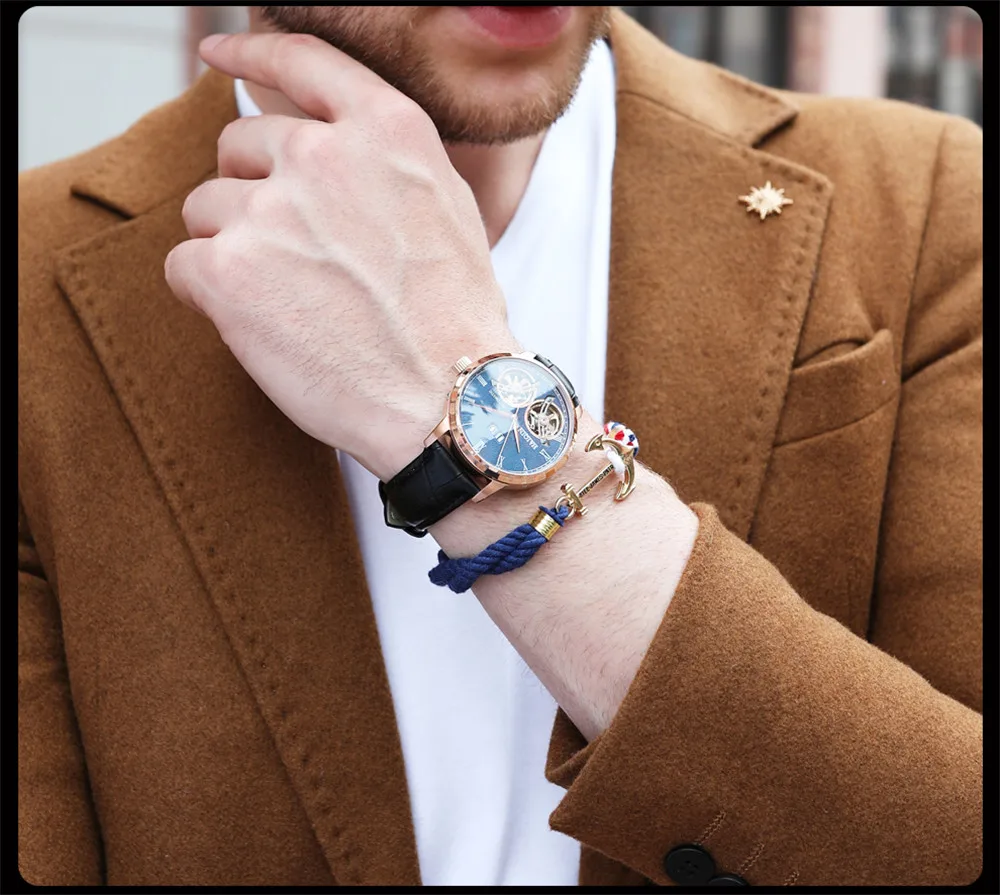 HAIQIN Men Mechanical Automatic Double Tourbillon Calendar Stainless Steel Wrist Watches Top Brand Luxury Military Male Clock