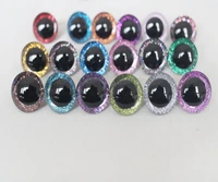 40pcslot n18 14 35mm 3d clear glitter toy eyes glitter fabric washer for diy plush toy doll 18 colors option