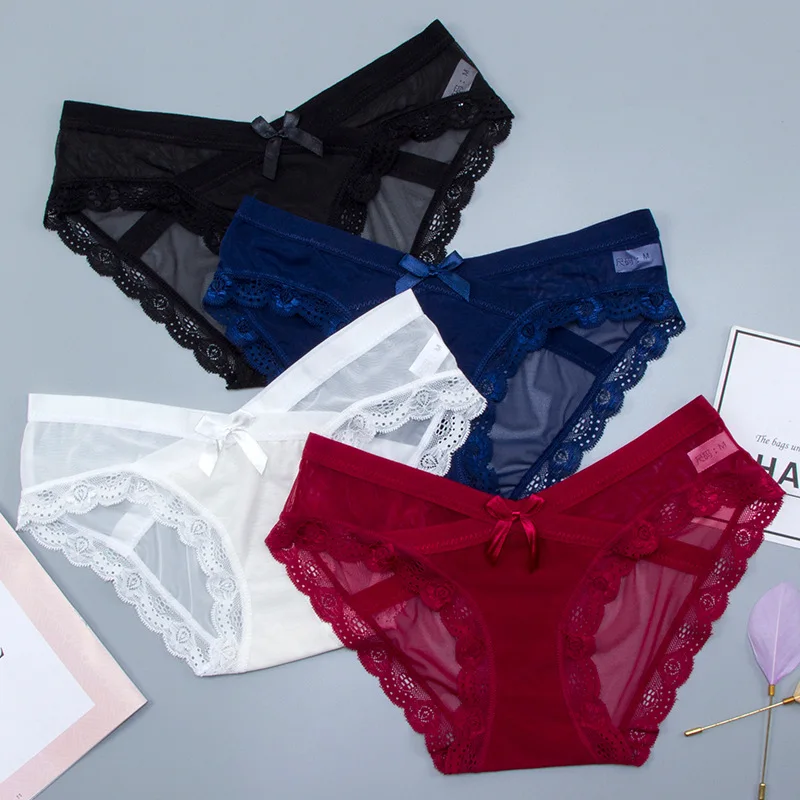Calzoncillos de encaje sin costuras para mujeres embarazadas, ropa interior Sexy, talla M/L/XL, 1 unidad-0