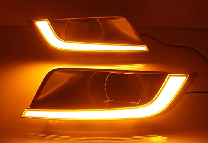 2 шт. для Ford Ranger Wildtrak 2015 2016 2017 2018 LED DRL Дневной ходовой светильник Дневной свет Туман Желтая фара поворота.