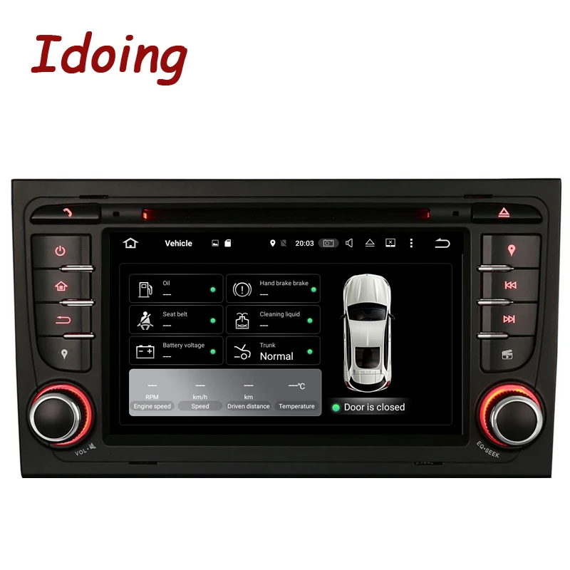 Автомобильный мультимедийный dvd плеер Idoing 2Din руль для Audi A4 Android 7 1 четырехъядерный