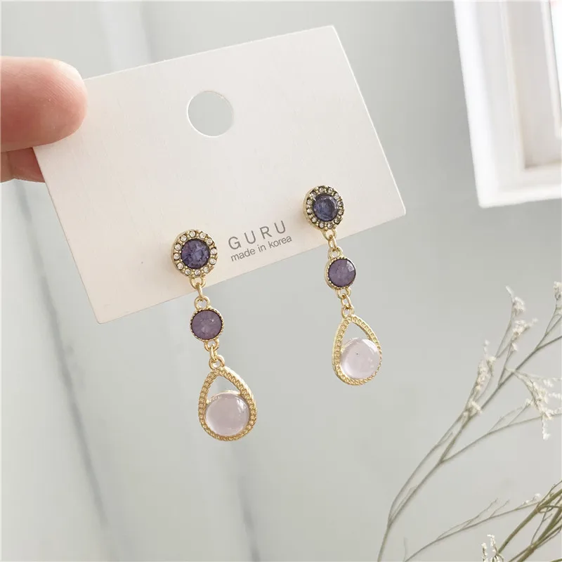 Элегантные милые богемные серьги с фианитами яркие Эффектные в форме капли