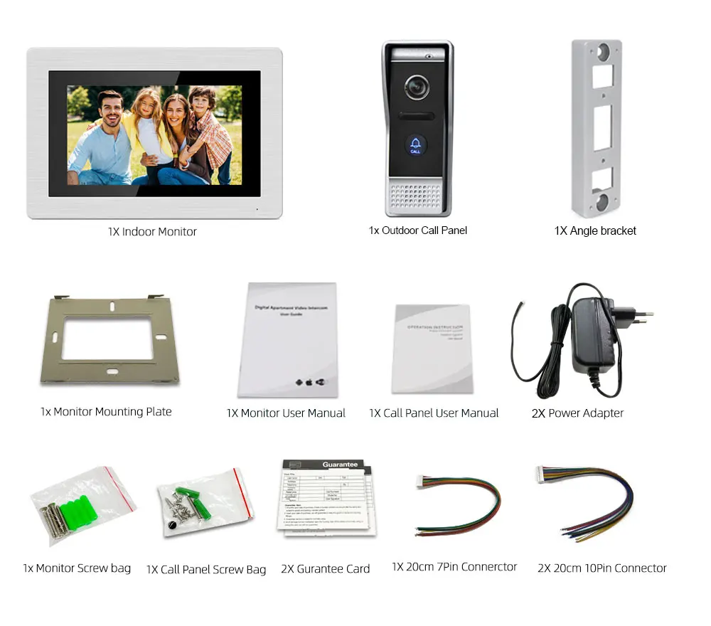 

Tuya smart Touch screen 7 inch IP WIFI video intercom for home Motion Detection Monitor POE Supply Doorbell Door Phone System