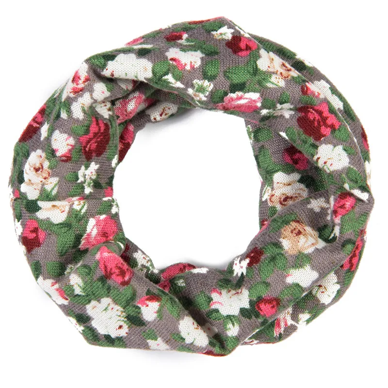 Классический детский хлопковый шарф с цветочным принтом кольцо для мальчиков и