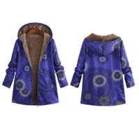 stylish coat hat print ethnic warm hooded winter jacket winter jacket lady coat