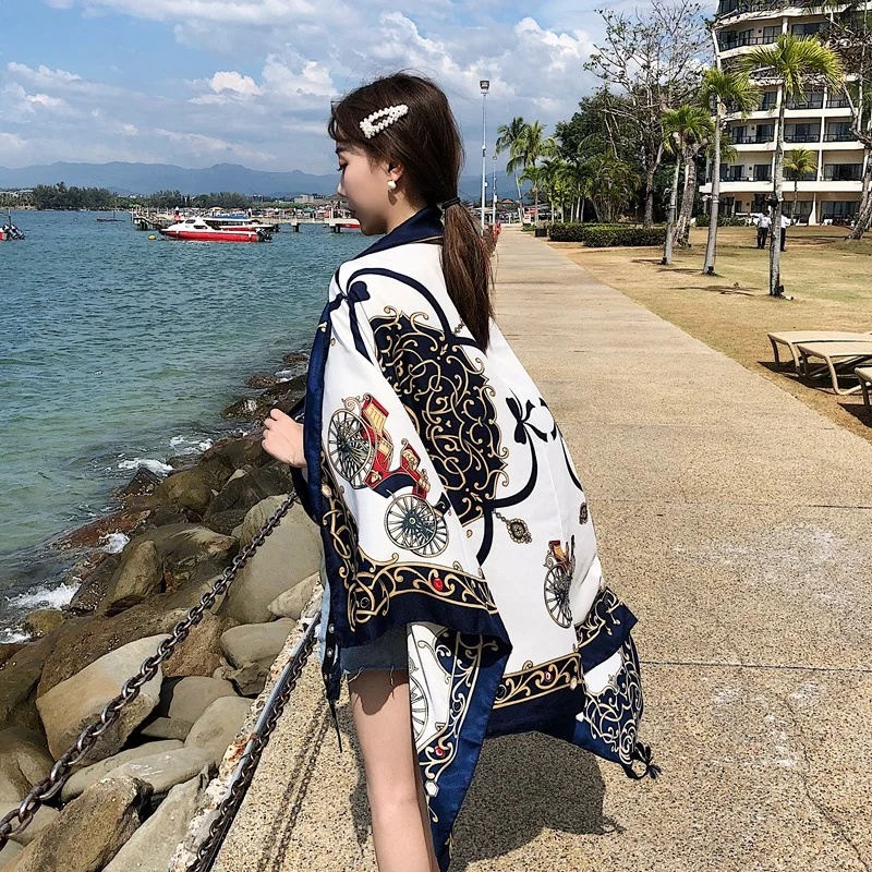 Классический роскошный брендовый женский шарф-поводок модные шелковые шарфы с