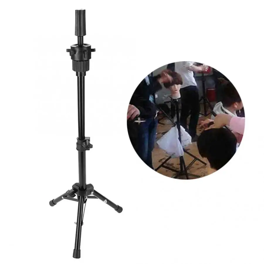 Wig Head With Stand Hairdressing Training Holder Salon Model Mannequin Tripod Black Hair Styling Tools | Шиньоны и парики