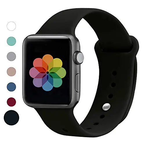 Спортивный силиконовый ремешок для Apple Watch, версии 4/3/2/1, сменный ремешок для наручных часов, ремешок для наручных часов для Apple Watch 42 мм, 38 мм - Цвет ремешка: Black