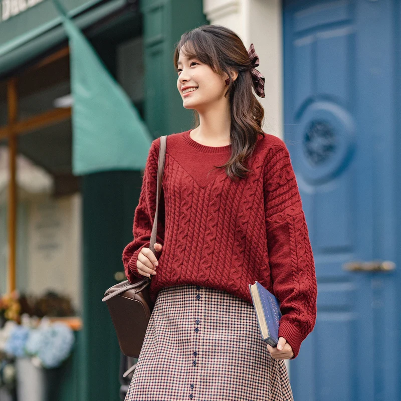 Инман 2020 Зима Новое поступление пеньковая полоска жаккардовый Простой Ретро