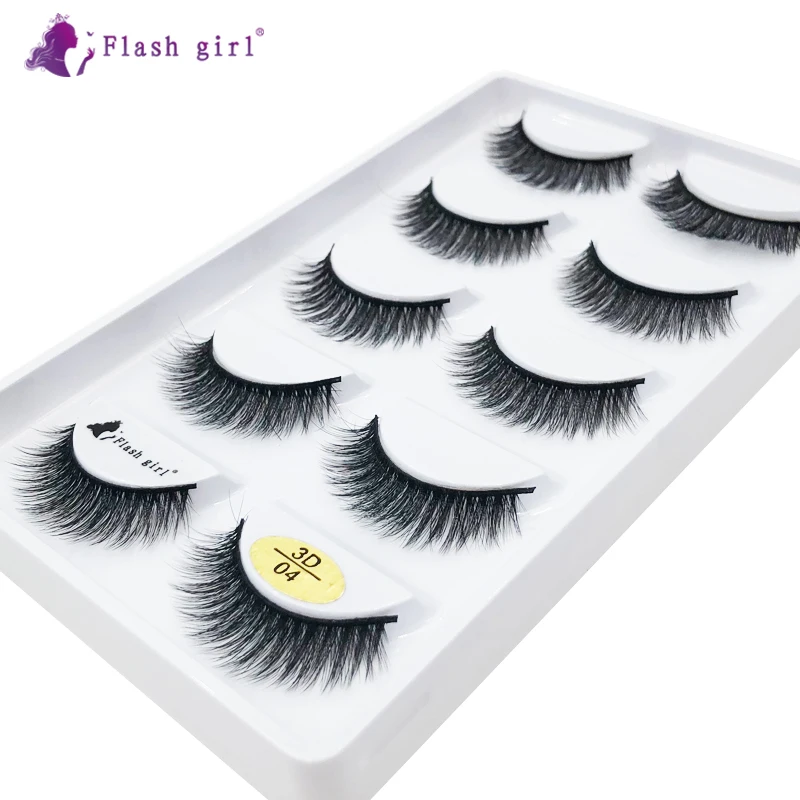 Flash girl 3D series 3D04 fluffy mink eyelashes  100% handmade 5pais  false Eyelashes images - 6