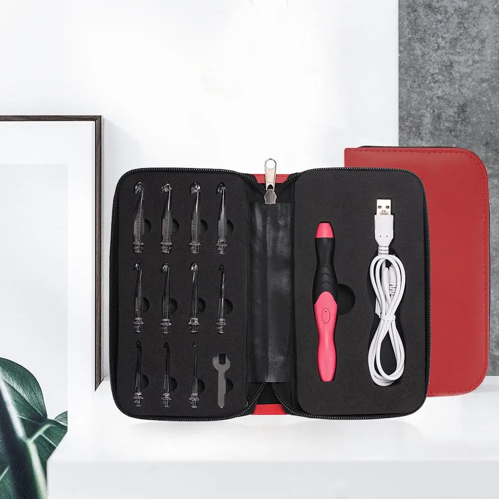 Светодиодный Вязание иглы Набор 12 шт. обмена вязальные крючки с светильник