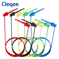 cleqee p1520 5pcs dual smd ic test hook clip test lead silicone cable 20awg multi purpose multimeter electrical test wire 50cm