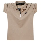 Рубашка-поло мужская хлопковая однотонная с вышивкой, большие размеры, 6XL, 5XL, XXXXL