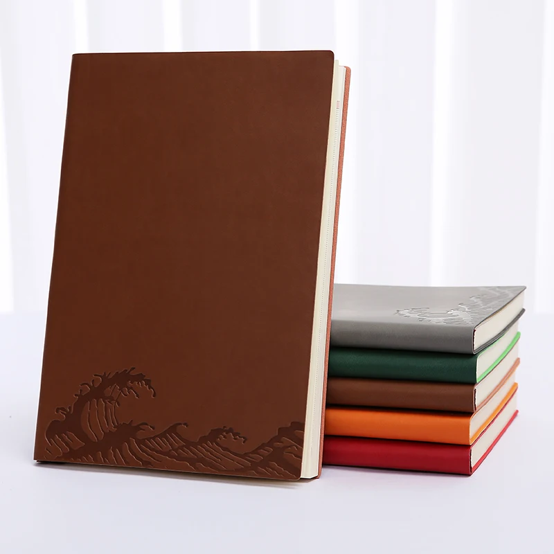 

Notebook A5 Diary Simple Leather Business Stationery Meeting Book Supplies Thick Work Notebook