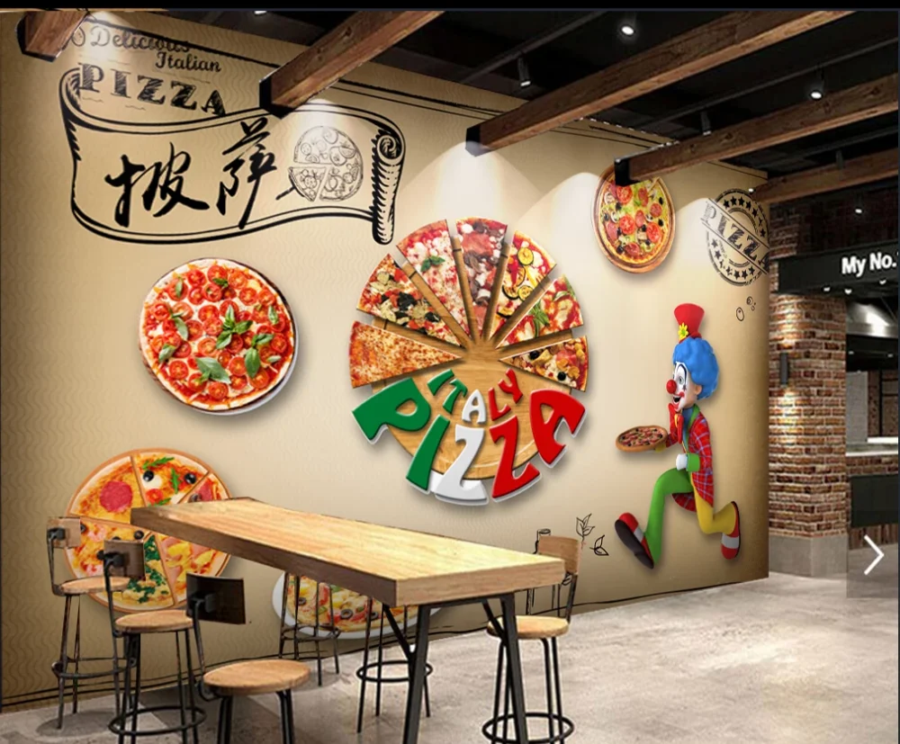 Индивидуальные 3D обои роспись пицца Ресторан западный ресторан гостиница фон