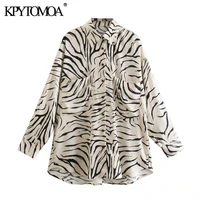 kpytomoa women 2021 fashion flowing animal print blouses vintage long sleeve loose female shirts blusas chic tops