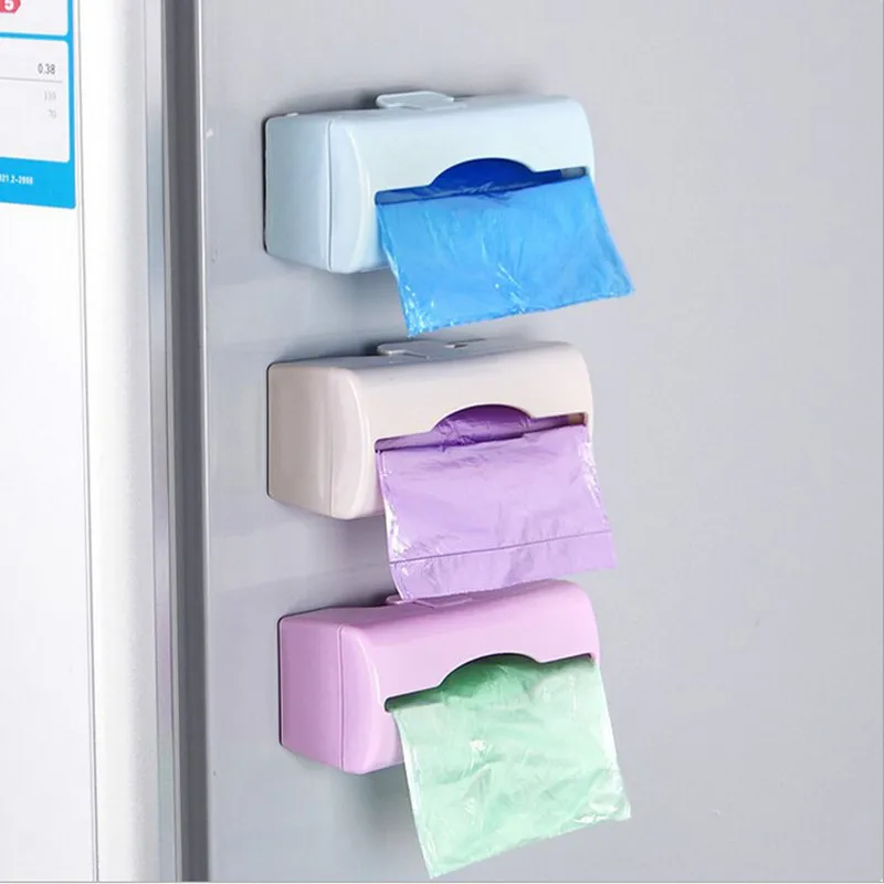 

1pc Self-Adhesive Wall-Mounted Garbage Bag Finishing Storage Box Kitchen Plastic Bag Extraction Box Storage Box EJ972703