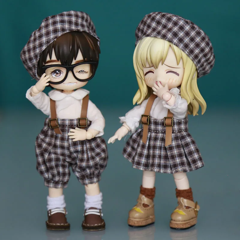 Кукла bjd ob11 Одежда для кукол ретро клетчатая одежда 1/12 molly детская шляпа юбка