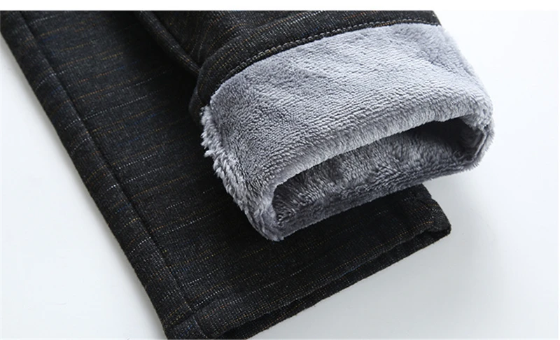 Mens Winter Fleece Warm Pants Men Korean Casual Slacks Slim Warm Thick Pants for Men Fashion Black Gray Blue Trousers Male,688