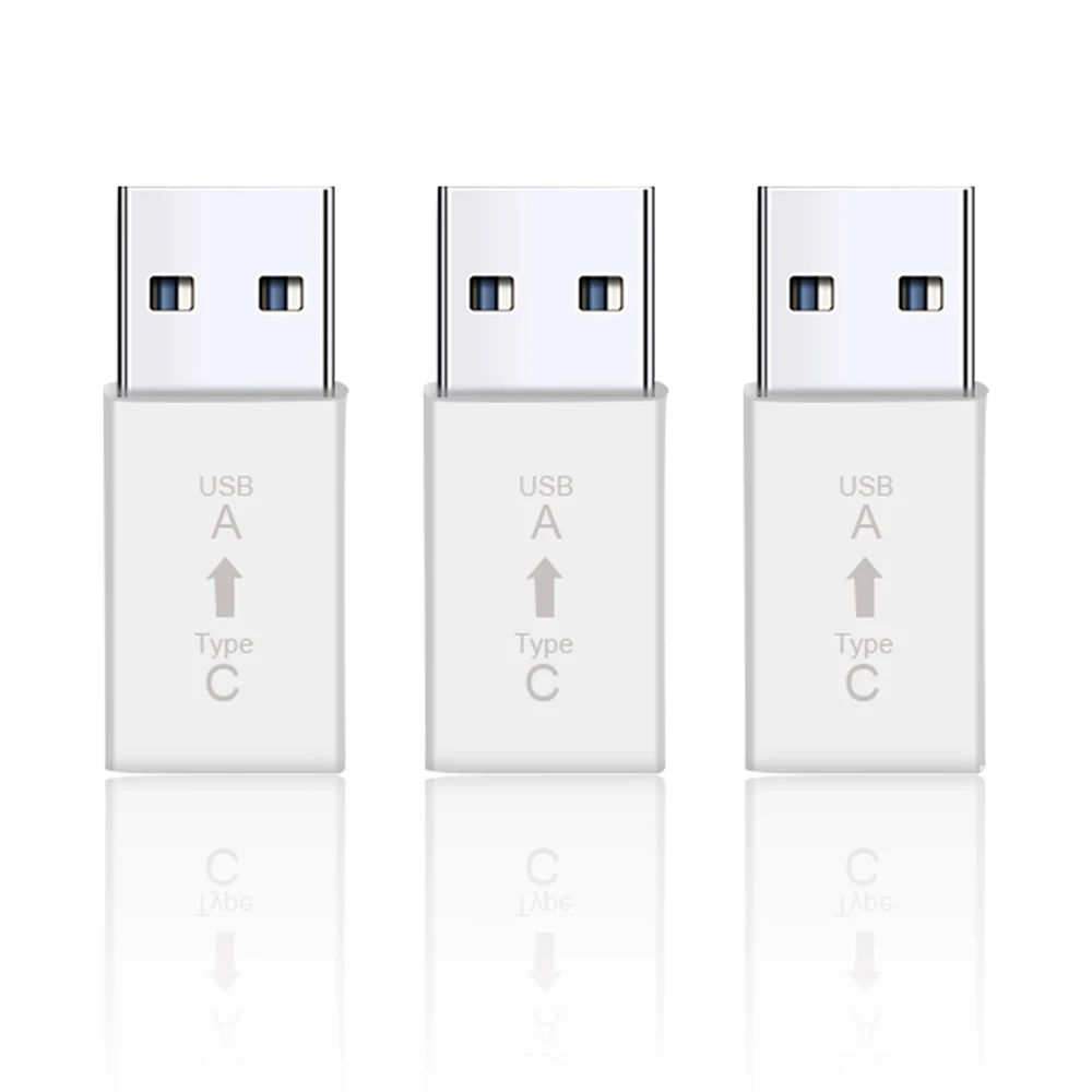 Ascromy Usb 3,0-type c usbc Otg адаптер конвертер type-c для samsung Galaxy S10 S9 Plus Xiaomi huawei One plus Usb c кабель - Цвет: 3PCS White
