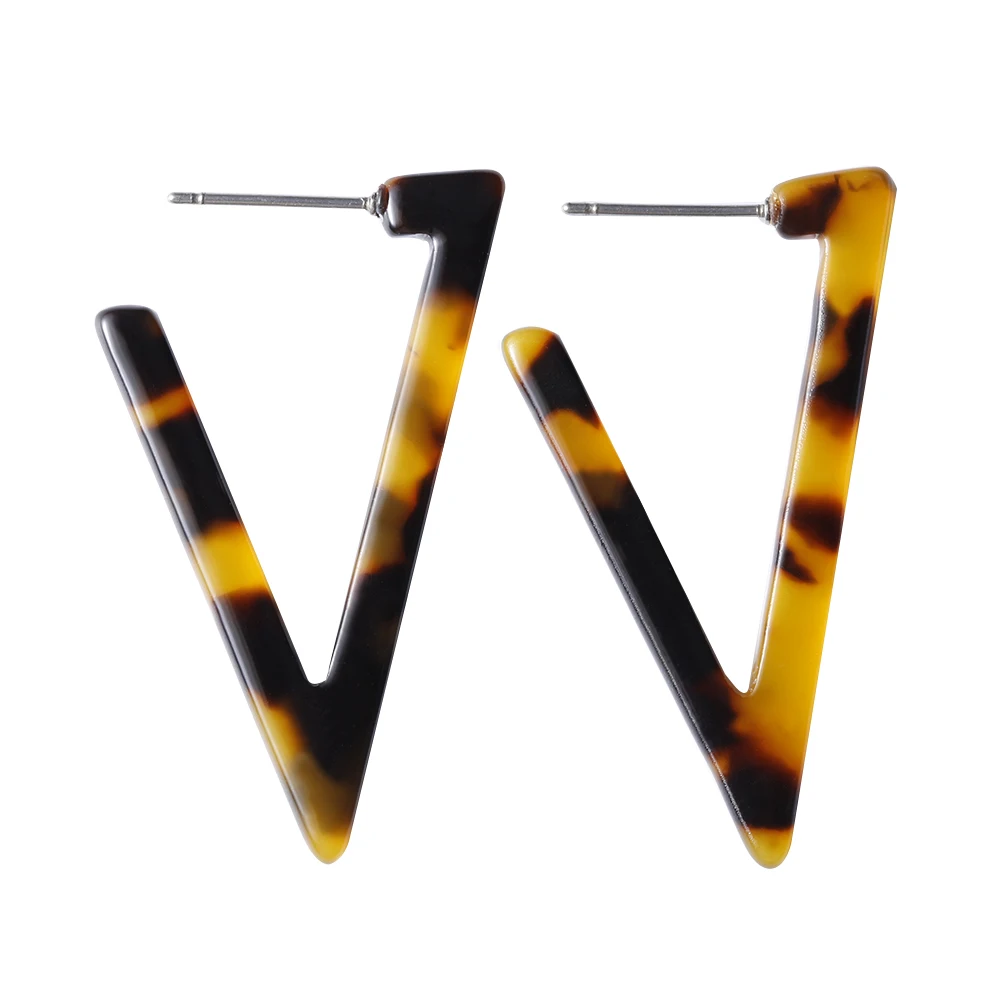 Серьги женские геометрической формы леопардовые акриловые уксусная кислота