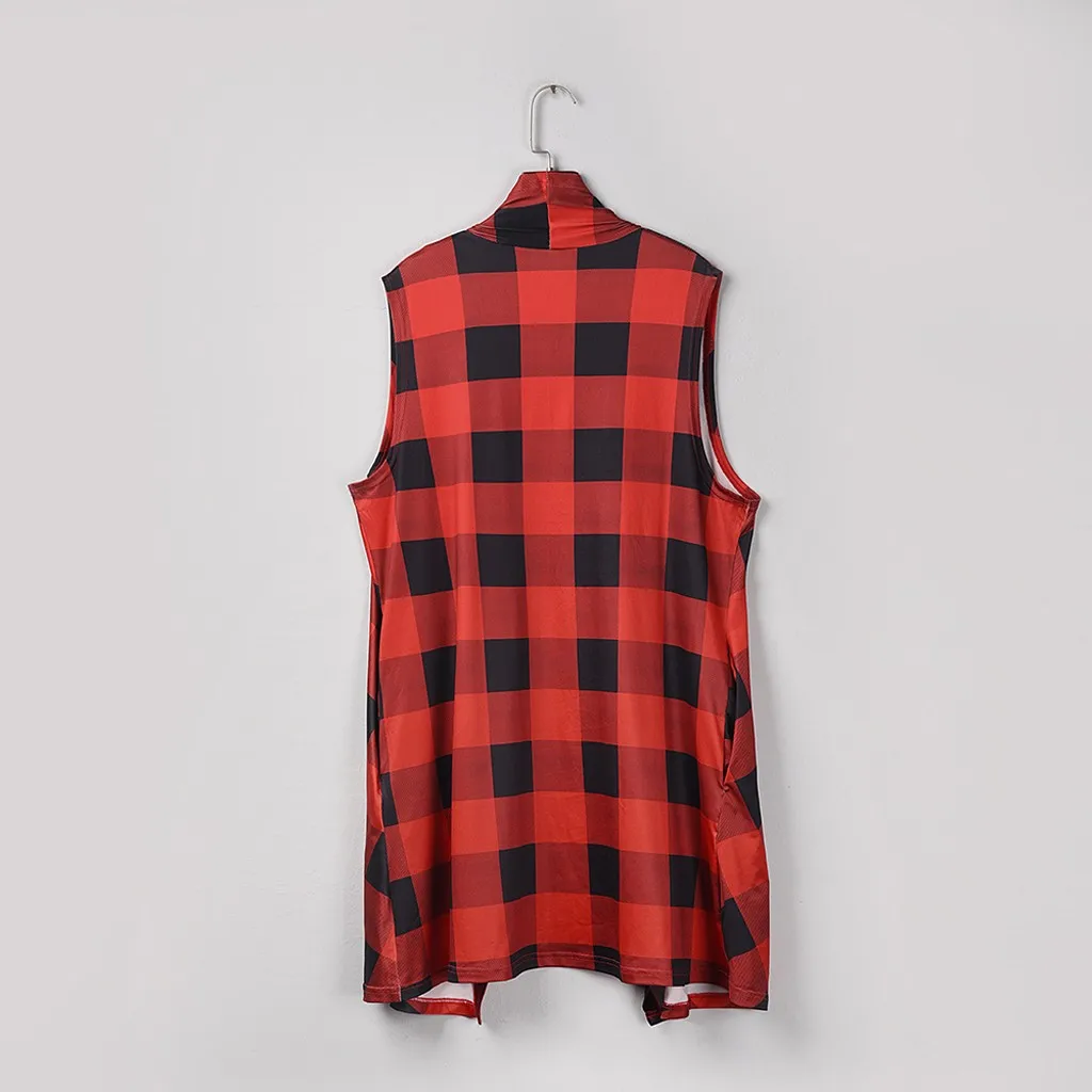 Осенний офисный дамский жилет без рукавов с отложным воротником открытая