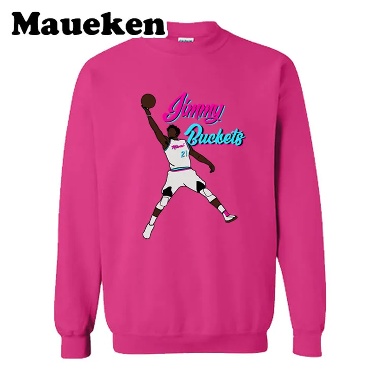 Мужские толстовки Jimmy Butler 21 Толстовки с капюшоном толстым круглым воротником