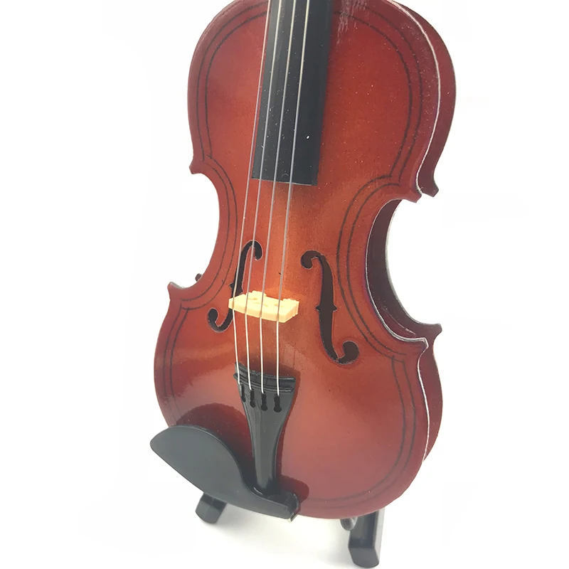 Мини-скрипка обновленная версия с Поддержка миниатюрные деревянные музыкальные