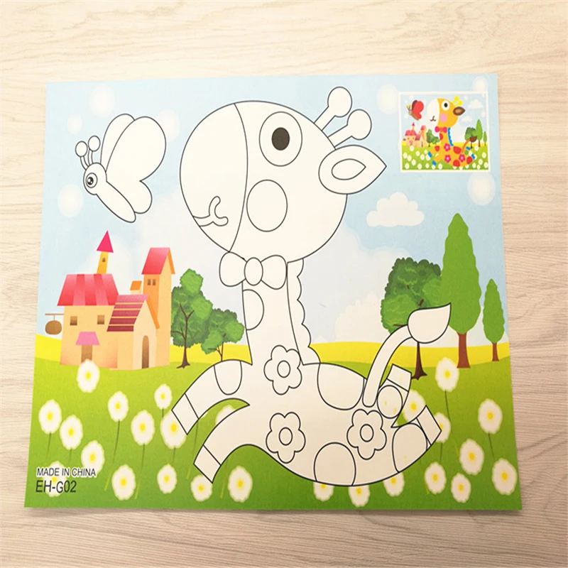 

kindergarten lots arts crafts diy toys Cartoon Diamond Sticker Crystal Puzzle crafts kids for children's toys Fun girl/boy gift