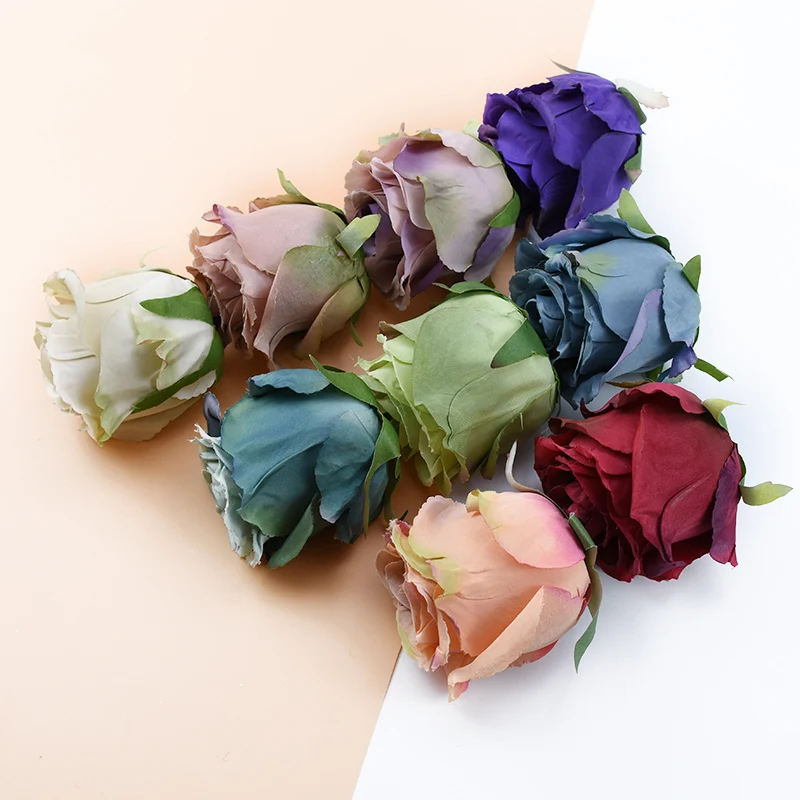 

5pcs High quality roses scrapbooking wedding decorative flowers christmas decorations for home flores a cap Artificial flowers