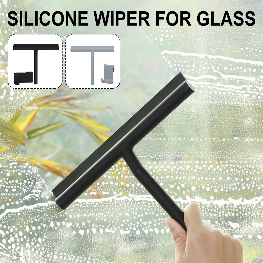 

Shower Squeegee Silicone Blade Window Washer Glass Wiper Cleaner With Hook For Kitchen Bathroom Cleaning Shower Tool Accessories