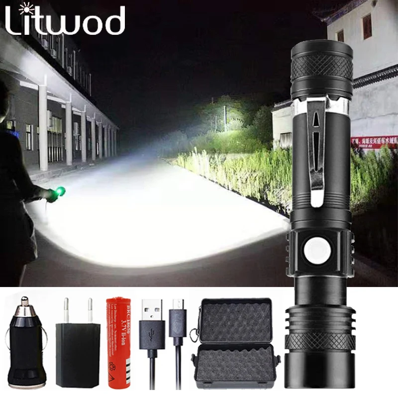 Litwod T6 / L2 V6 светодиодный фонарик CREE XLamp 5 режимов Высокого Мощный тактический лампы