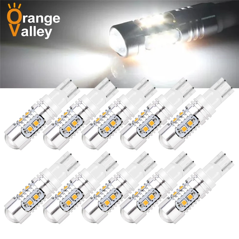 

10PCS Super Bright Car LED T10 W5W 10 Turn Side License Plate Light 2825 12961 12396 158 161 168 194 Auto Interior Bulb DC12V