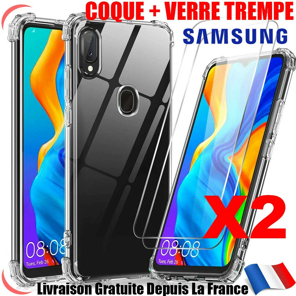 

Coque Pour Samsung A10 A20e A21s 40 A41 42 A51 71 +Vitre Protection Verre Trempé