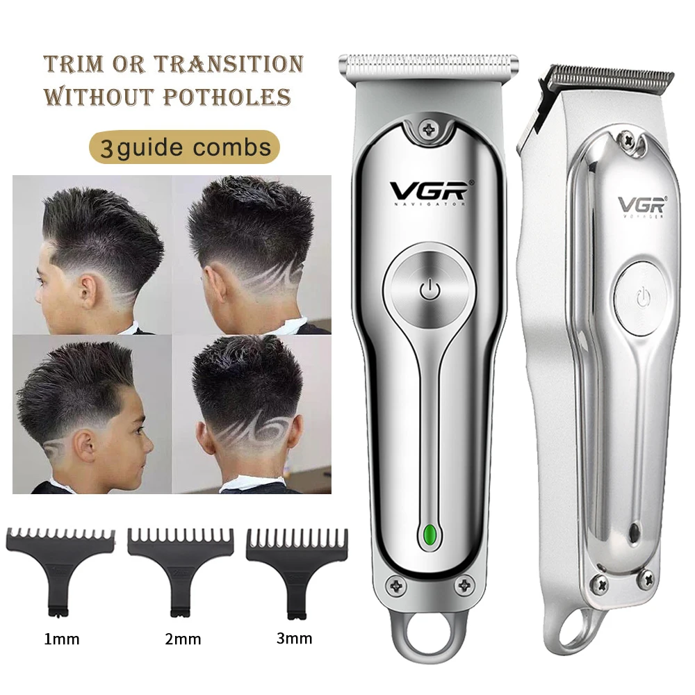 

Rechargeable Hair Clipper Men's Barber Beard Trimmer Electric Hair Cutting Titanium Ceramic Low Noise Cutter Shaver Machine