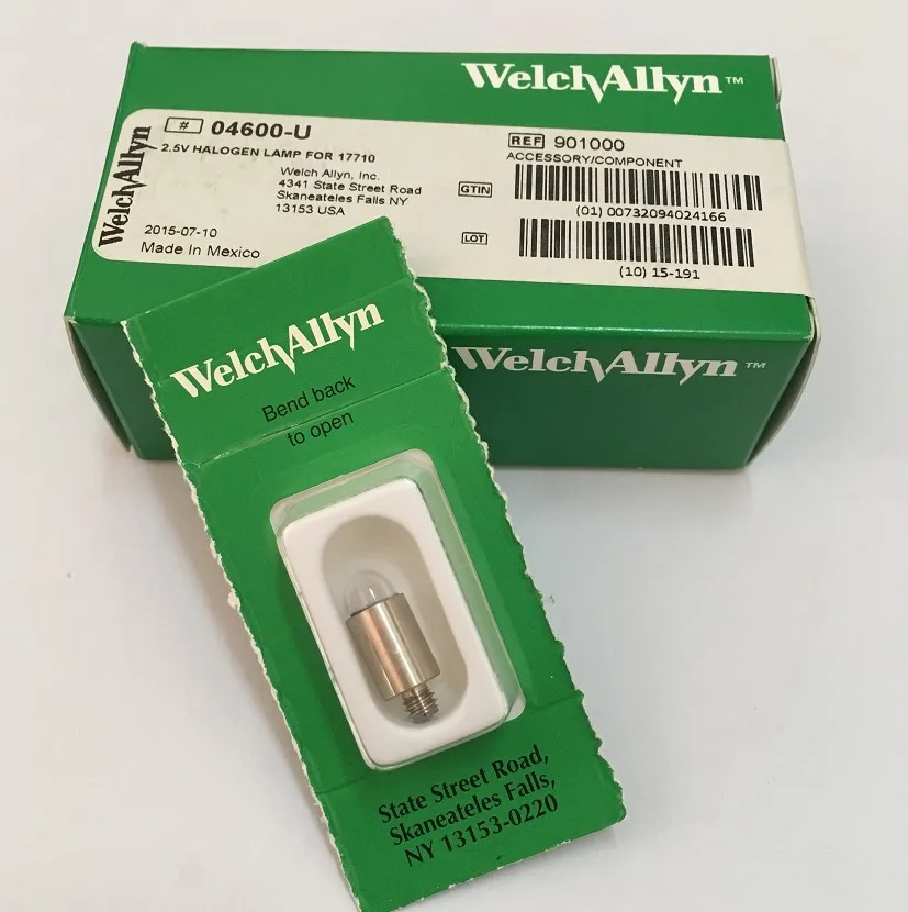 Лампа для офтальмоскопа Welch Allyn 04600 U 2 5 в 17710 офтальмоскоп 04600|Галогенные лампочки| |