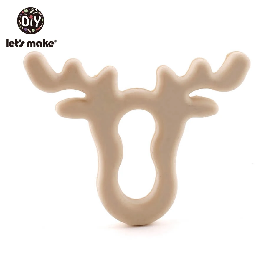 Beige Deer 1 шт. силиконовый Прорезыватель для зубов Bambi Sika олень сенсорная игрушка для новорожденного ребенка аксессуары для ухода за ребенком органический Прорезыватель для зубов - Цвет: Beige Deer
