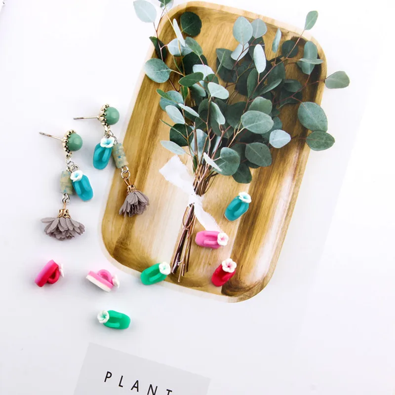 Индивидуальные креативные Мини тапочки глиняные серьги Подвеска Сделай Сам