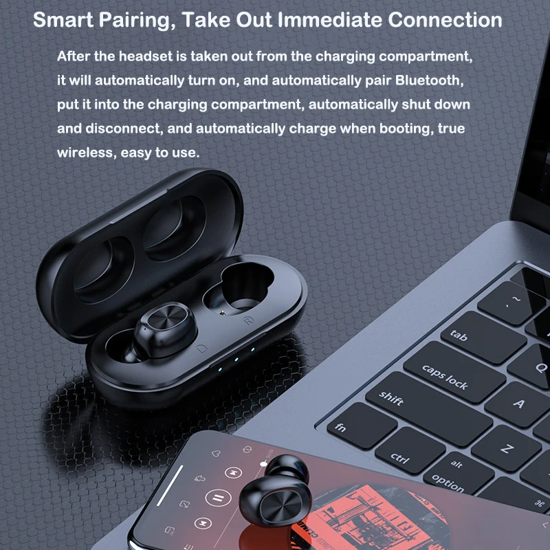 Lovebay чехол B5 наушники-вкладыши TWS Bluetooth 5 0 Беспроводной наушники сенсорный