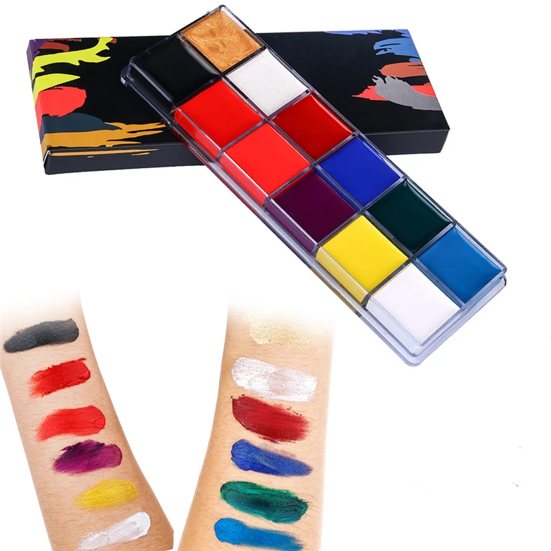 Палетка водостойких татуировок для лица и тела 12 цветов| |