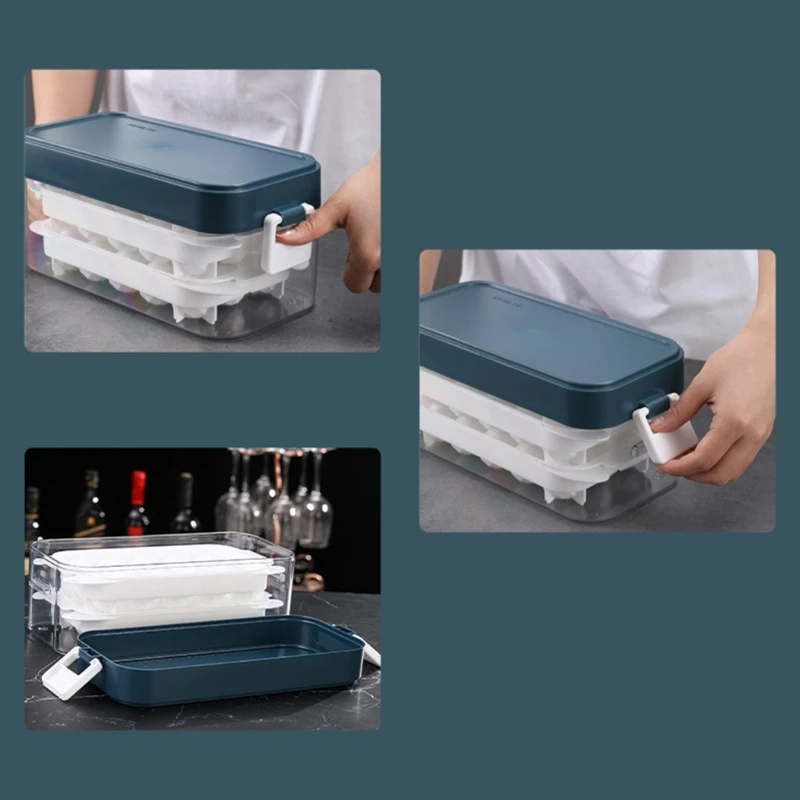 

MXLB 15 Grids Ice Cube Molds Tray Plastic Ice Cubes Box Reusable Bar Whiskey Beverage Cooler Chilling Mold Drinking Home Kitchen
