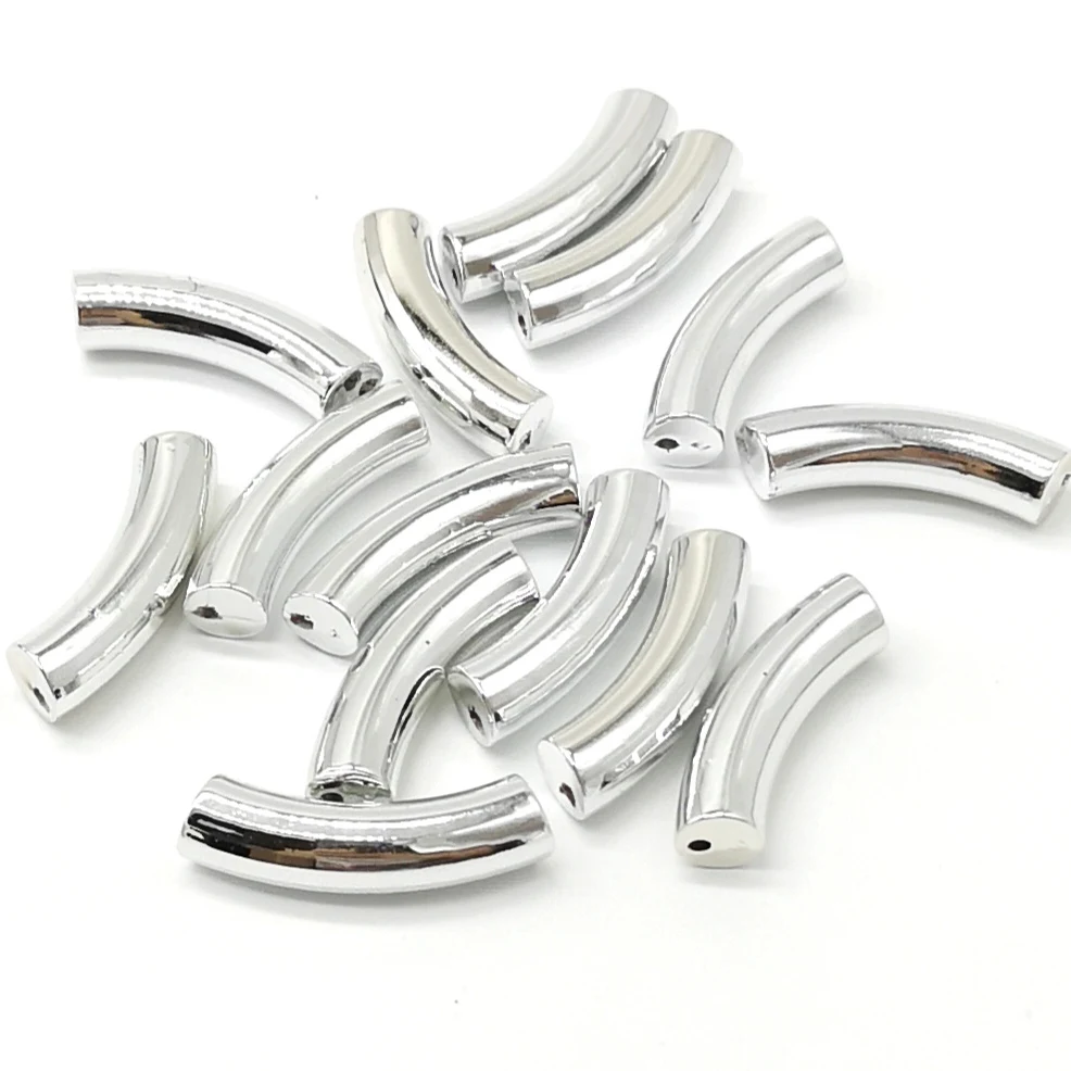 Бусины изогнутые под золото и серебро 8 х33 мм 10 шт./лот | Украшения аксессуары