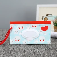 2021 new eco friendly baby wipes box reusable cleaning wipes carrying bag fashion print clamshell snap wipe container bag picnic