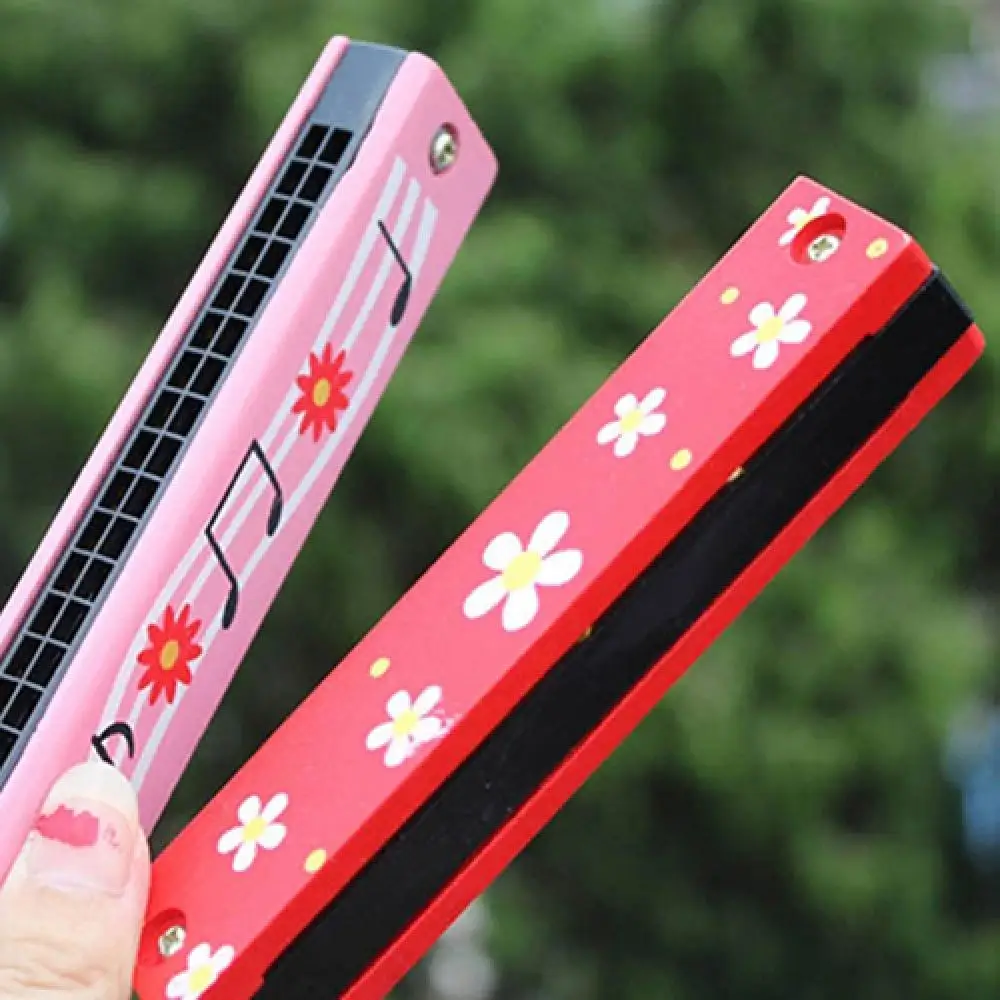 

Toy Musical Instrument Children 16 Holes Double Row Wood Harmonica Musical Instruments Educational Toy